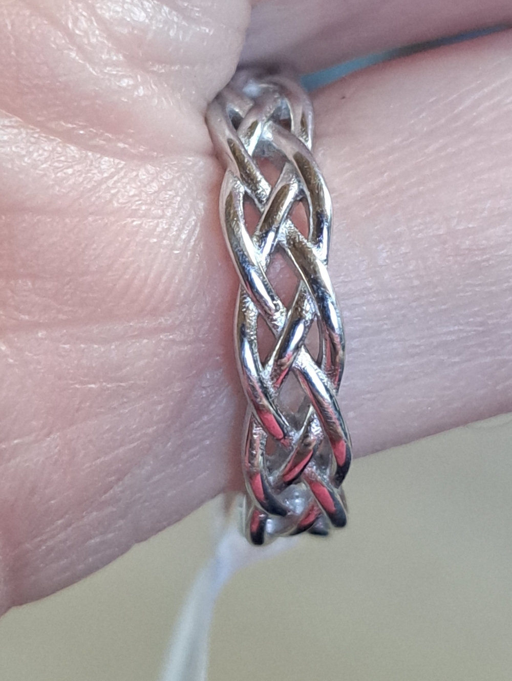 925 STERLING SILVER LACE BAND RING SIZE 6 Dainty Braided Silver